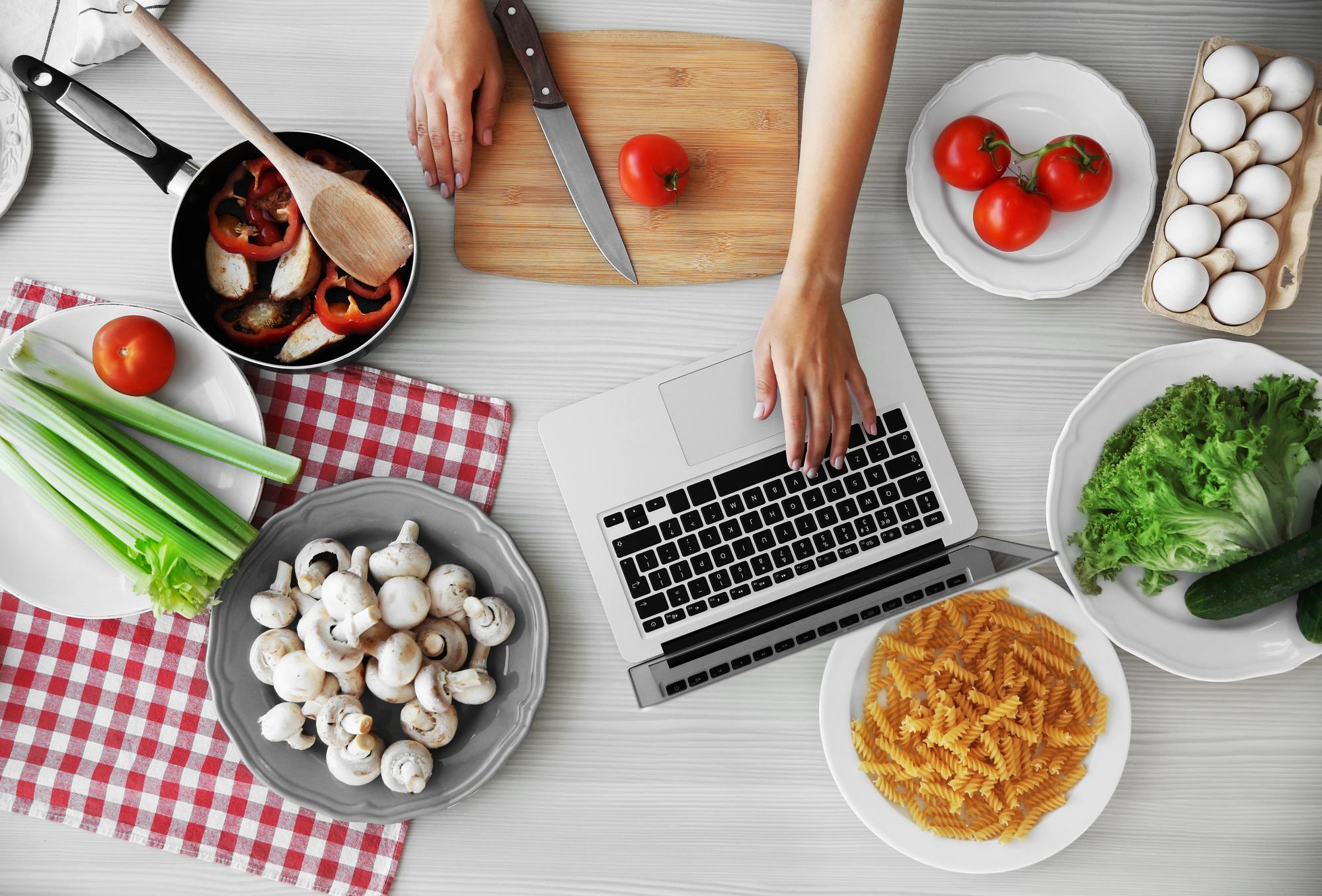 Small group cooking at home workspace
